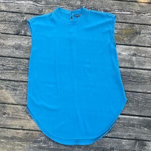 Eileen Fisher Silk Crepe Sleeveless Tank, Button Back Detail, Size M